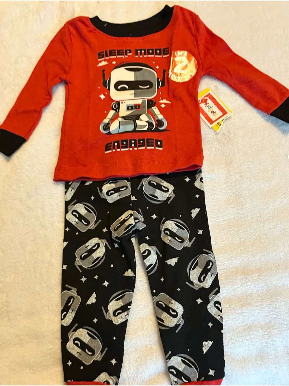 Kidgets Red and Black Robot Pajama Set